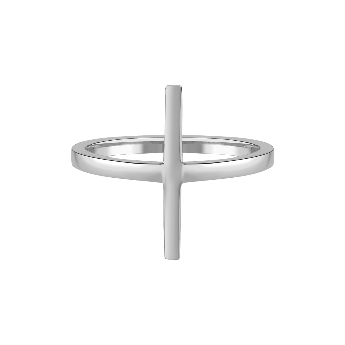 Silver | BALANCE RING — 925 ayar gümüş geometrik yüzük, önden ürün görünümü
