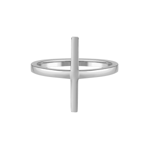 Silver | BALANCE RING — 925 ayar gümüş geometrik yüzük, önden ürün görünümü
