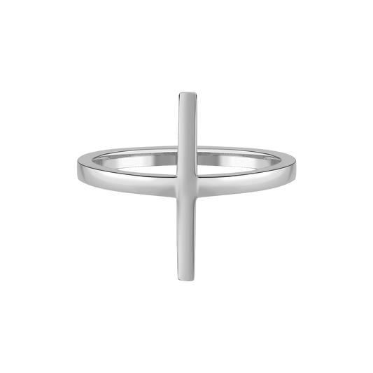 Silver | BALANCE RING — 925 ayar gümüş geometrik yüzük, önden ürün görünümü
