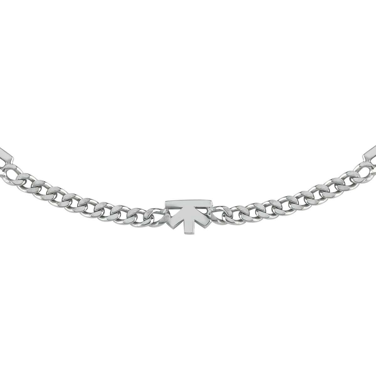 Icon Chain 925 ayar gümüş unisex zincir kolye, Two-Borg ok ikonlu gurmet örgü — Two-Borg
