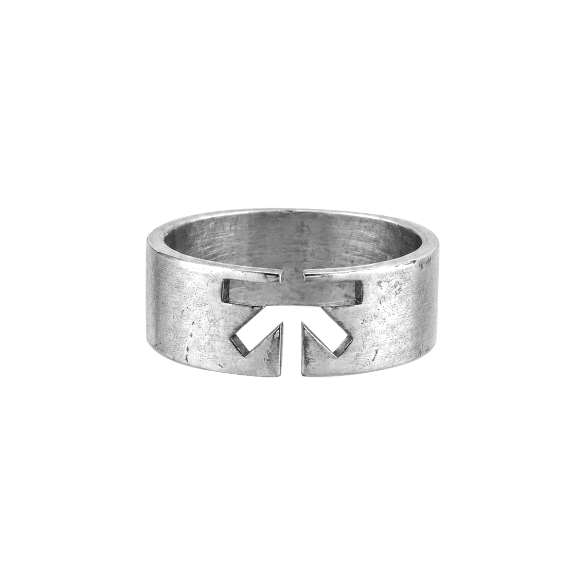 Silver | ICON RING — 925 ayar gümüş geniş bantlı yüzük, önden ürün görünümü
