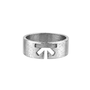Silver | ICON RING — 925 ayar gümüş geniş bantlı yüzük, önden ürün görünümü
