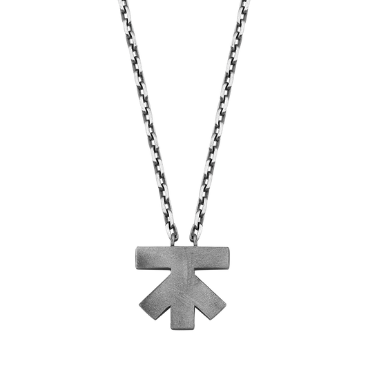 Silver | TOXIC CHAIN — oksitli 925 ayar gümüş kolye, önden ürün görünümü