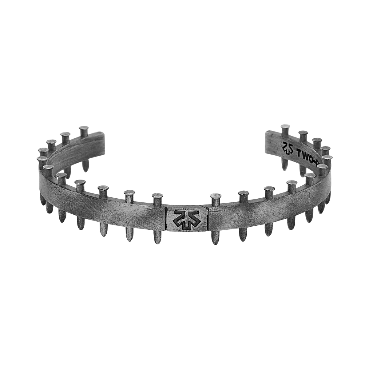 Silver | TOXIC NAILED BRACELET açık uçlu çivili 925 ayar gümüş bileklik önden görünüm